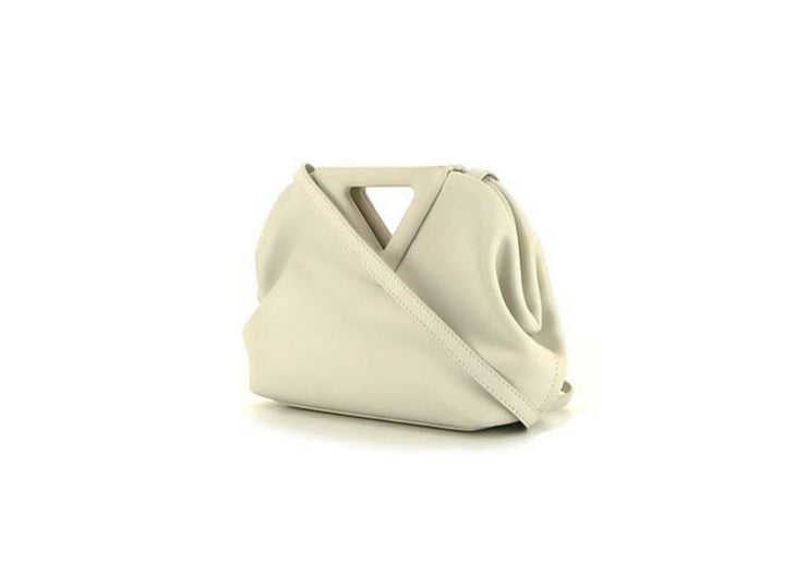 Borsa a tracolla Bottega Veneta Point in pelle bianca