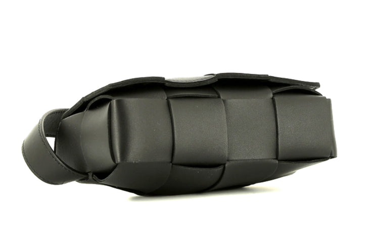 Cintura Bottega Veneta Cassette in pelle intrecciata nera