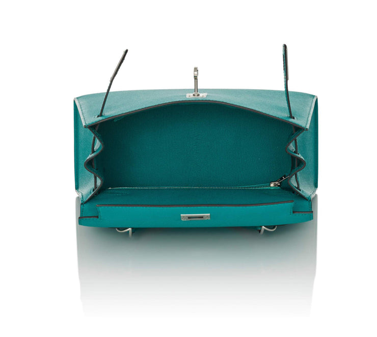 Bleu Paon Sellier Kelly 25 cm
