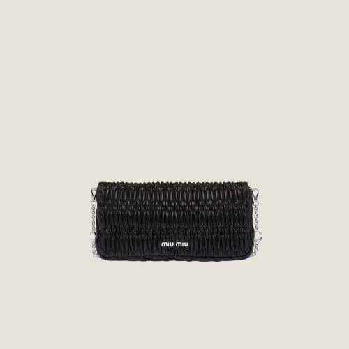 Borsa a spalla Miu Crystal in Nappa Cloqué