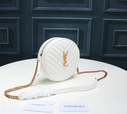 YSL CAMERA BAG VINYLE TONDA IN PELLE WHITE