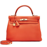 Hermès Feu Togo Kelly 32 Retourne Gold Hardware, 2015