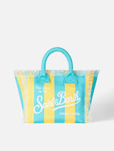 Borsa a mano Colette in tela con stampa a righe